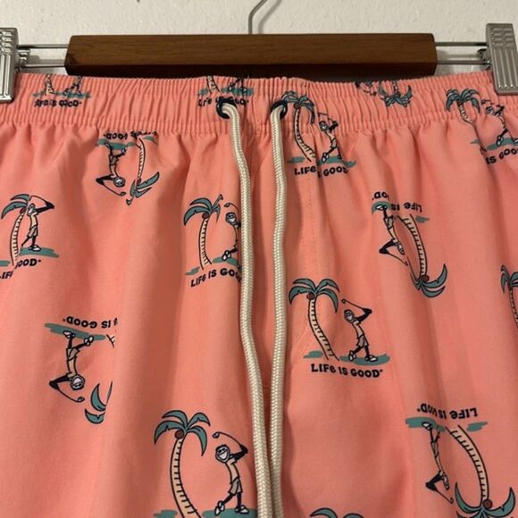 Life is Good Mens Large Jake Golf Palm Trees Swimwear Board Shorts Swim Trunks - Picture 3 of 10